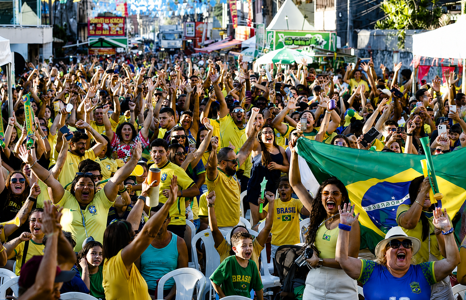Música em SJB Público poderá se reunir para assistir à partida contra a Noruega na sede e no Açu