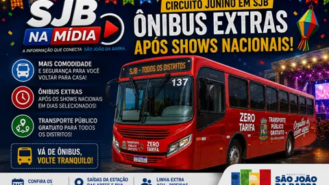Circuito Junino em SJB com ônibus extras após shows nacionais