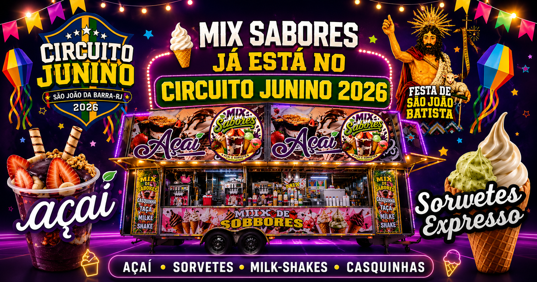 Mix Sabores marca presença no Circuito Junino 2026 em São João da Barra