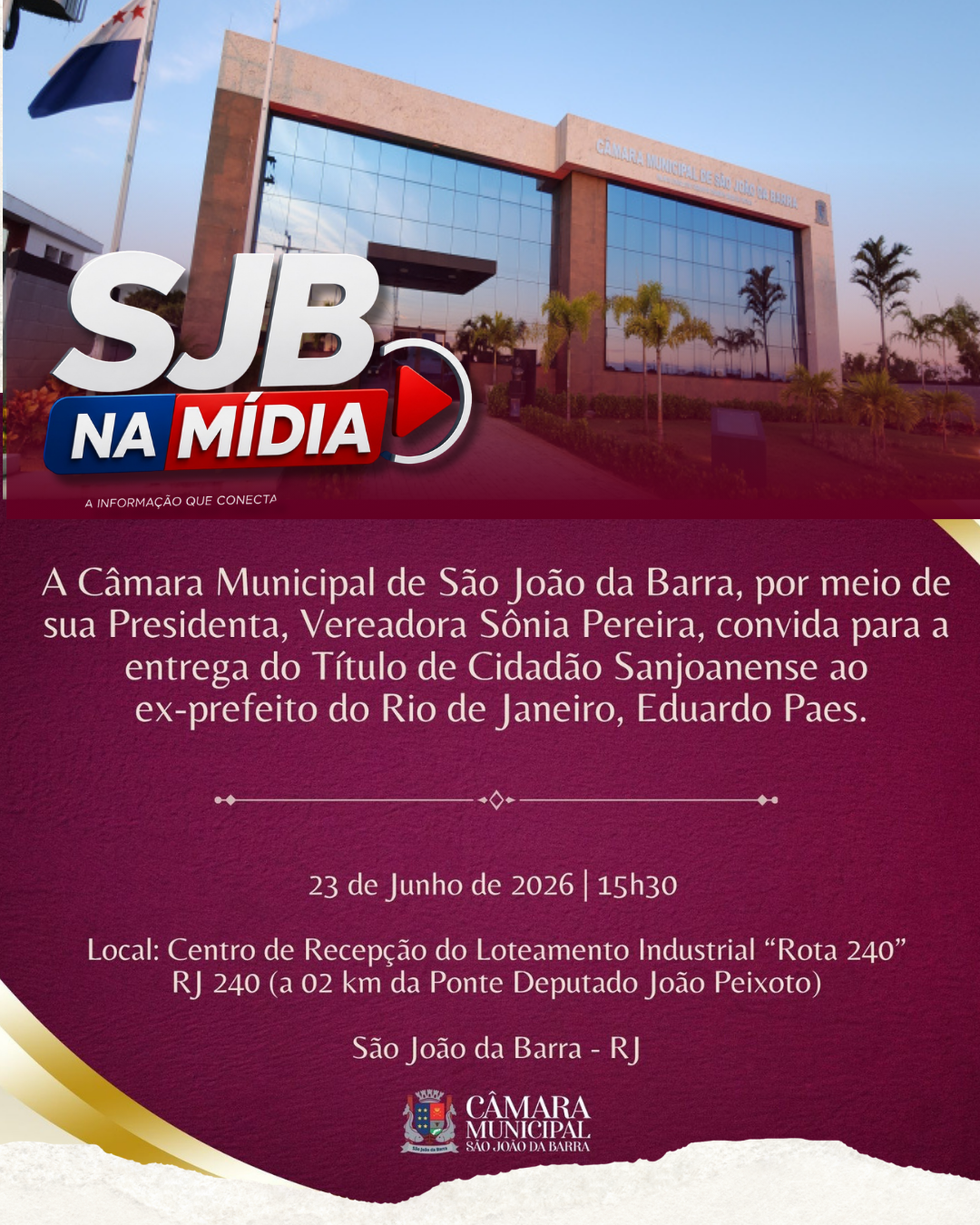 CÂMARA MUNICIPAL DE SÃO JOÃO DA BARRA